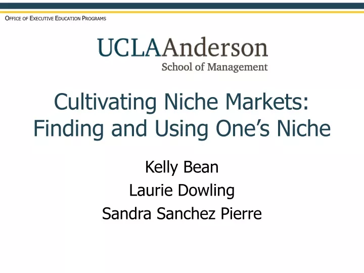 cultivating niche markets finding and using one s niche