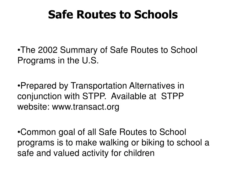safe routes to schools