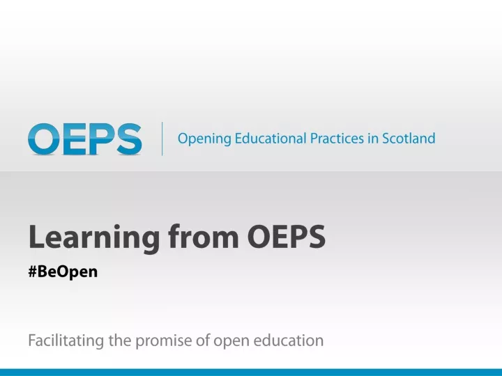 learning from oeps