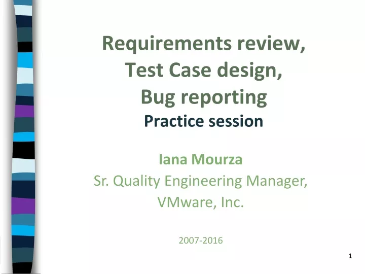 requirements review test case design