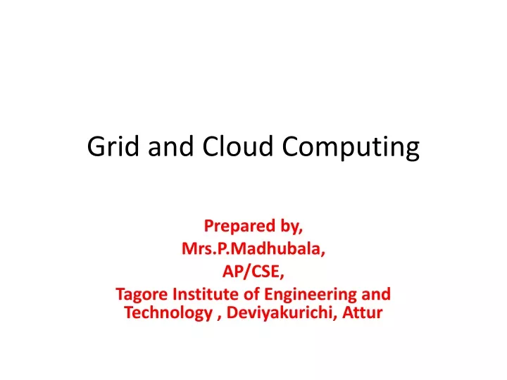 grid and cloud computing