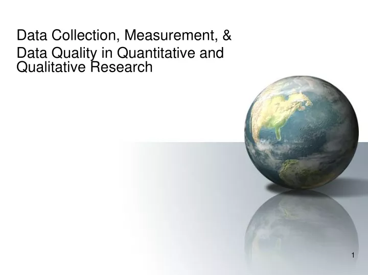 data collection measurement data quality in quantitative and qualitative research
