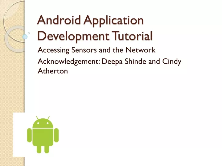 android application development tutorial