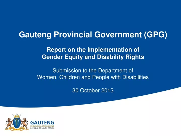 gauteng provincial government gpg report