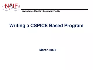 Writing a CSPICE Based Program