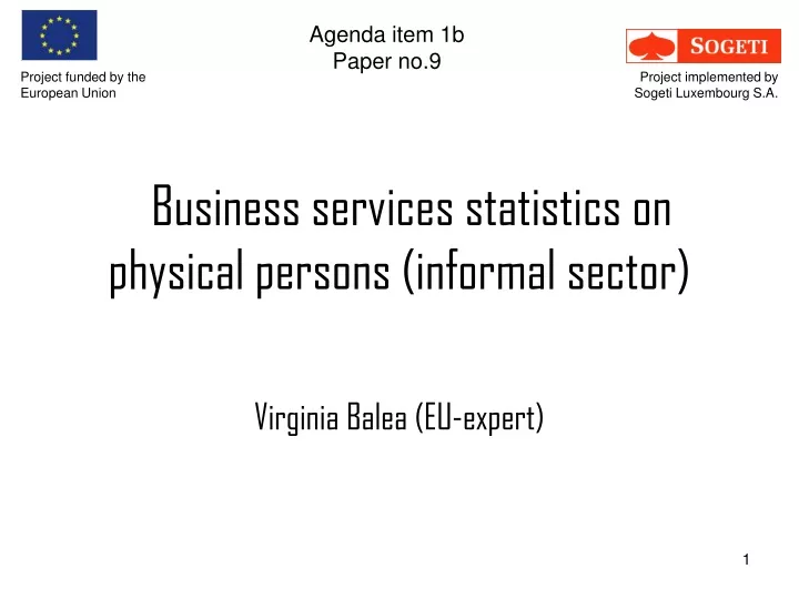 business services statistics on physical persons informal sector