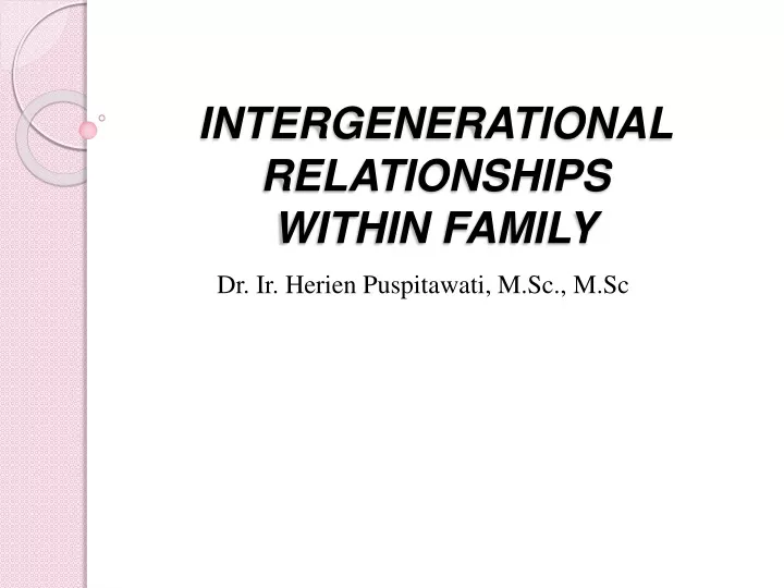 intergenerational relationships within family