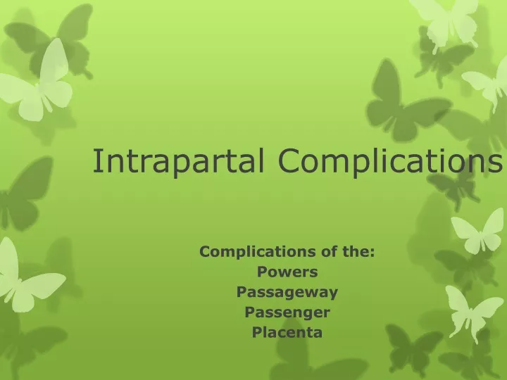 intrapartal complications