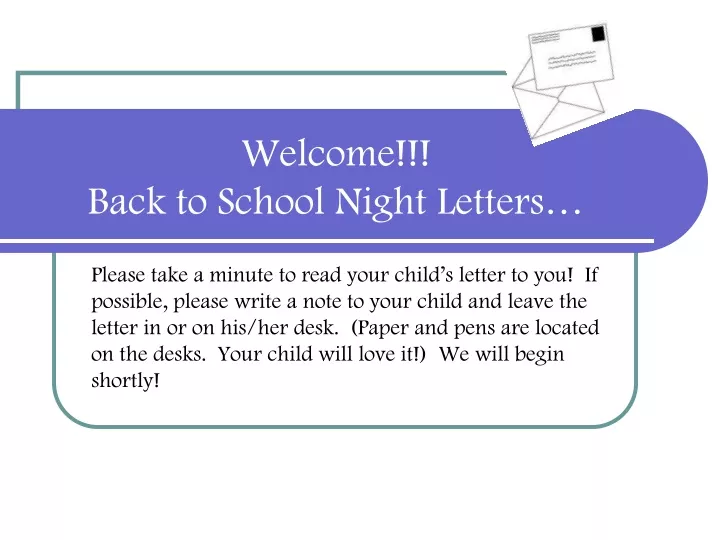 welcome back to school night letters