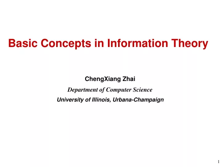 basic concepts in information theory