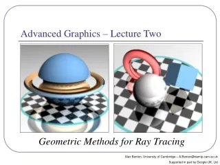 Advanced Graphics – Lecture Two