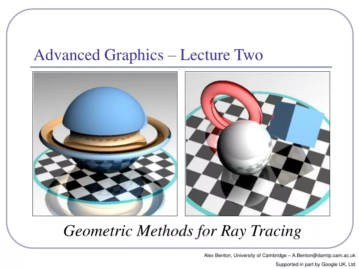 geometric methods for ray tracing
