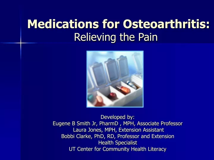 medications for osteoarthritis