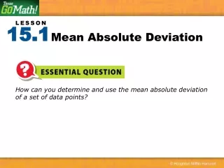 How can you determine and use the mean absolute deviation of a set of data points?