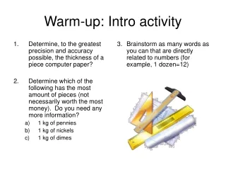 Warm-up: Intro activity