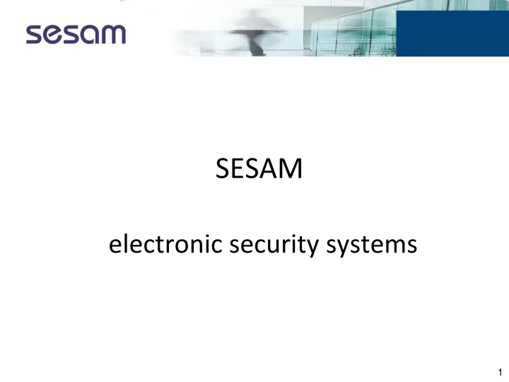 sesam electronic security systems