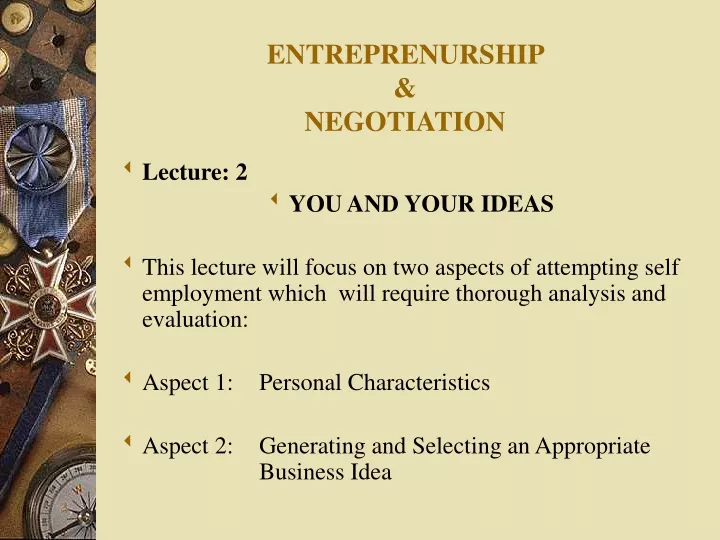 entreprenurship negotiation