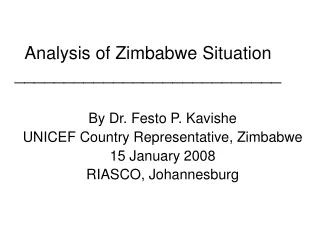 Analysis of Zimbabwe Situation ___________________________