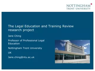 The Legal Education and Training Review research project