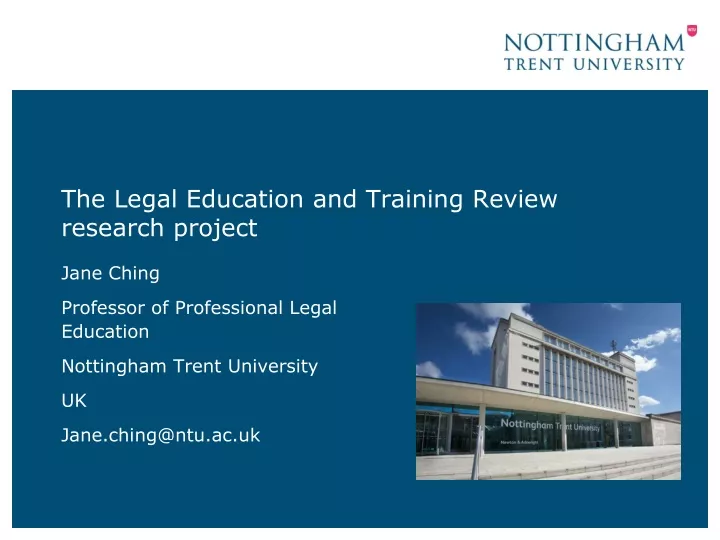 the legal education and training review research project