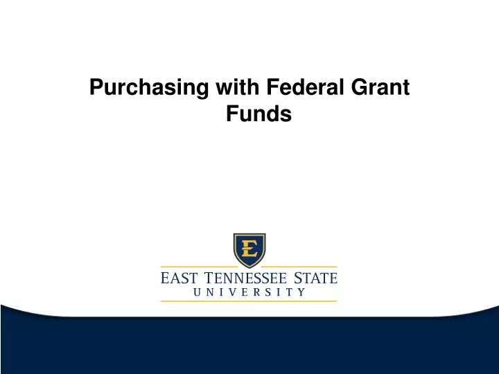 purchasing with federal grant funds