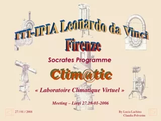 Socrates Programme « Laboratoire Climatique Virtuel »