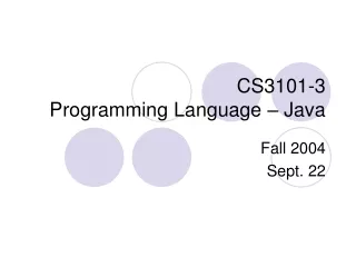 CS3101-3  Programming Language – Java