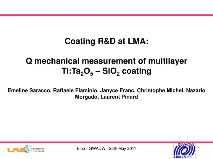 coating r d at lma q mechanical measurement