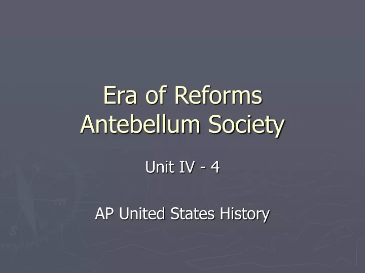 era of reforms antebellum society