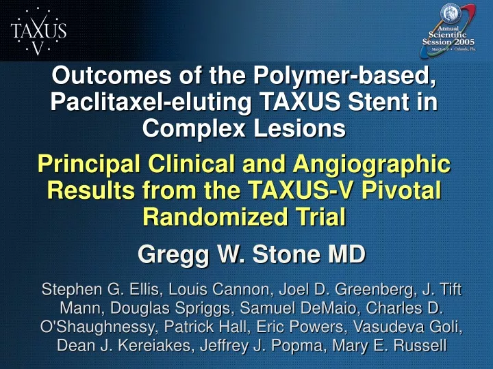 outcomes of the polymer based paclitaxel eluting