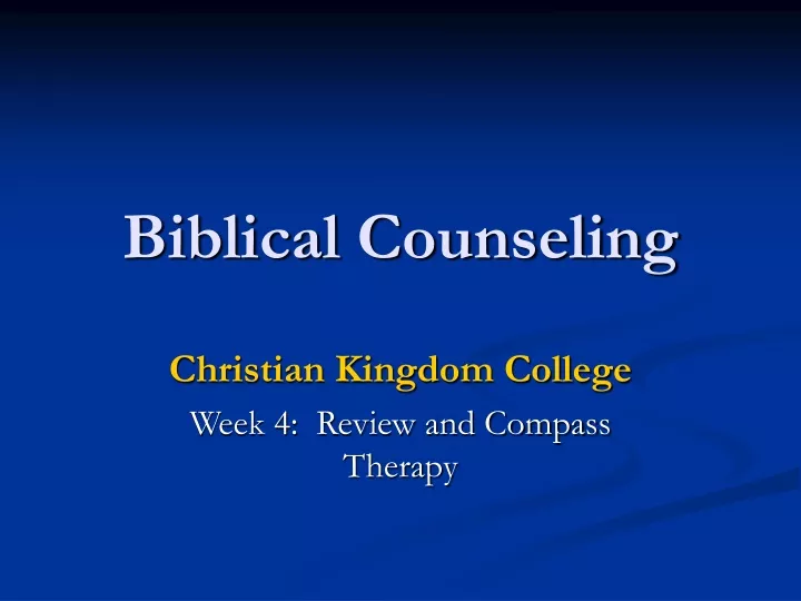 biblical counseling