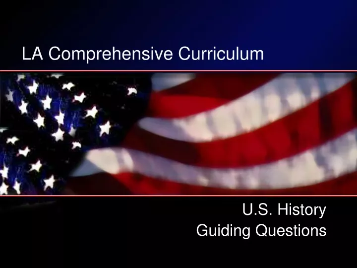 la comprehensive curriculum