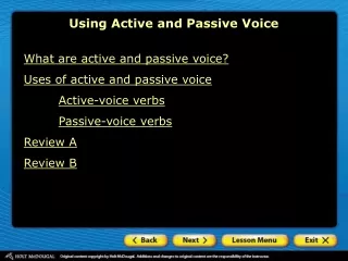 Using Active and Passive Voice