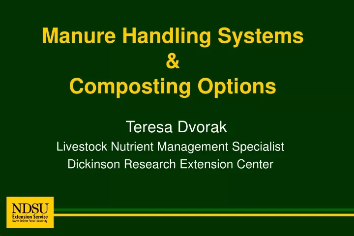manure handling systems composting options