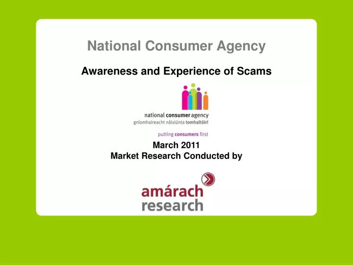 national consumer agency awareness and experience