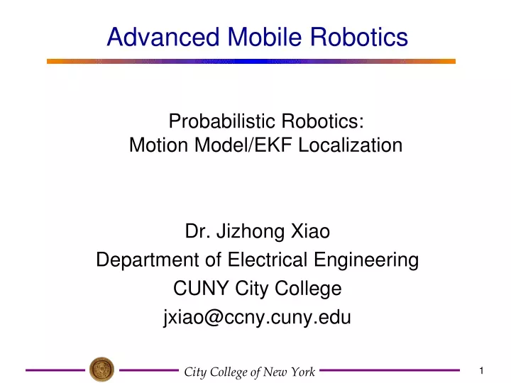 probabilistic robotics motion model ekf localization