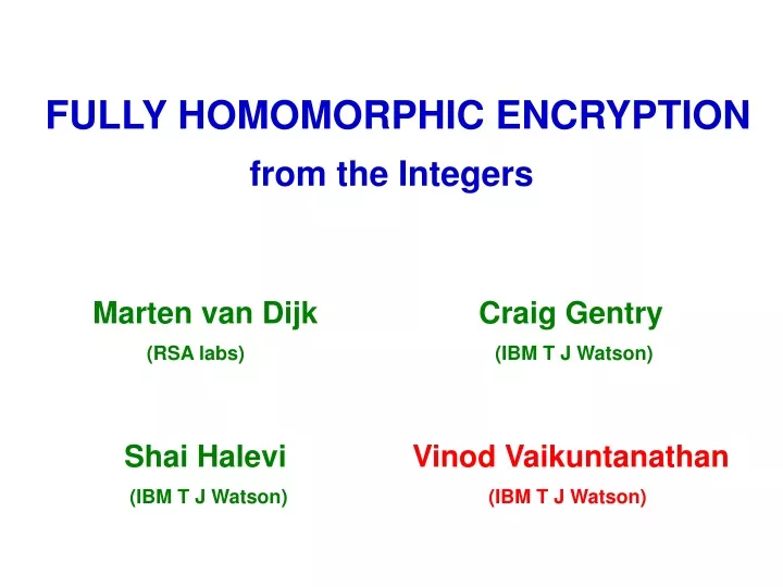 fully homomorphic encryption