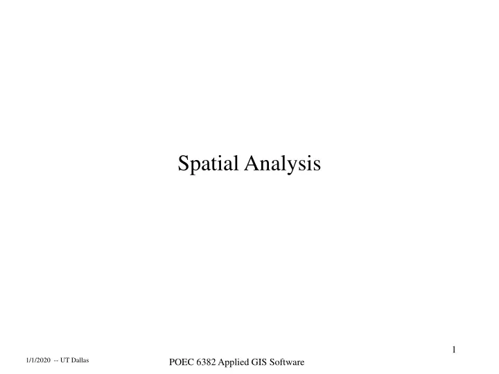 spatial analysis
