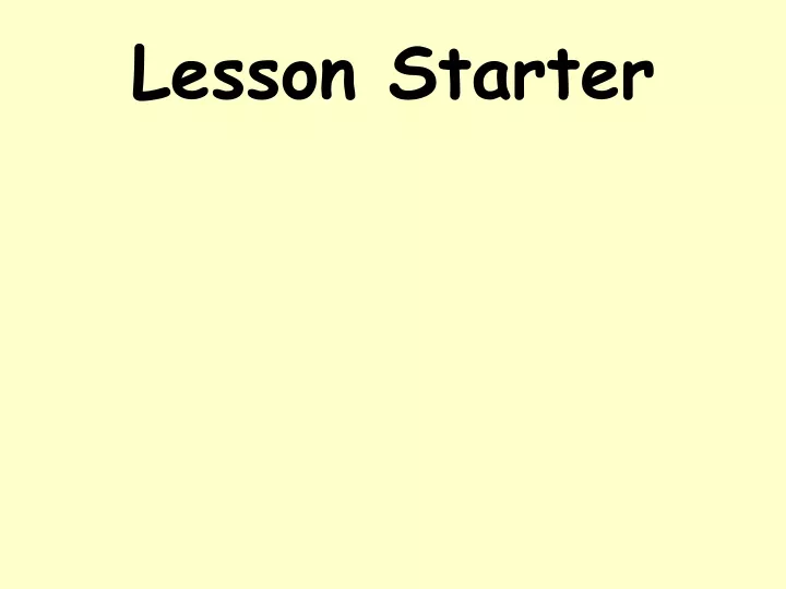 lesson starter