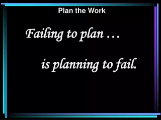 Failing to plan …