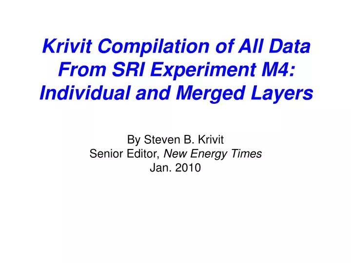 krivit compilation of all data from