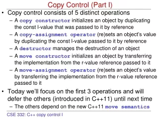 Copy Control (Part I)