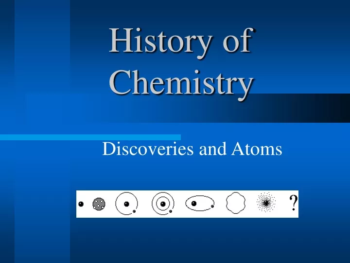 history of chemistry