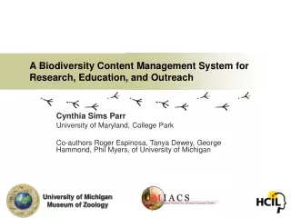 A Biodiversity Content Management System for Research, Education, and Outreach