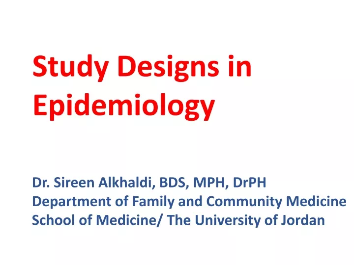 study designs in epidemiology