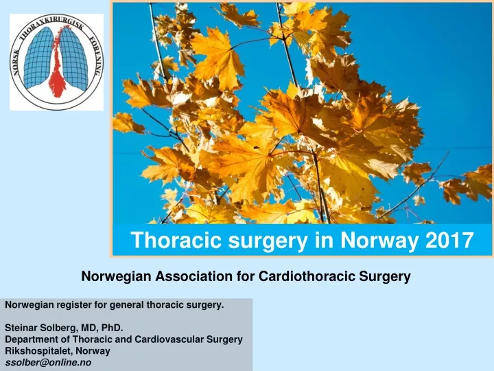 norwegian association for cardiothoracic surgery