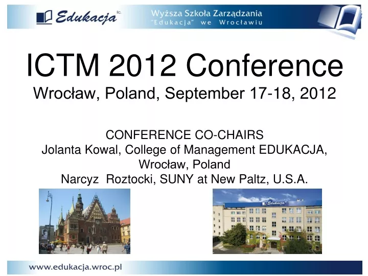 ictm 2012 conference wroc aw poland september