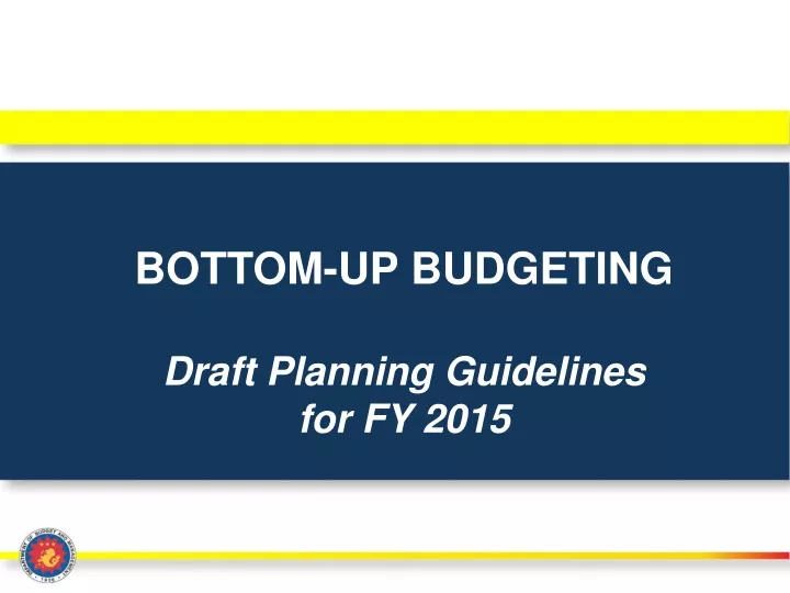 bottom up budgeting draft planning guidelines