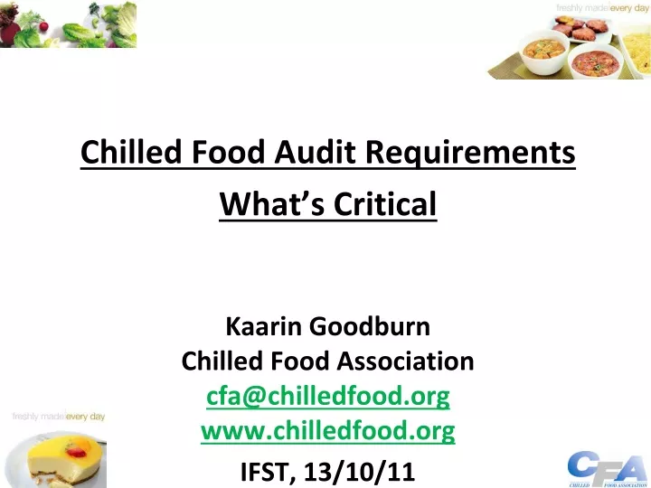 chilled food audit requirements what s critical