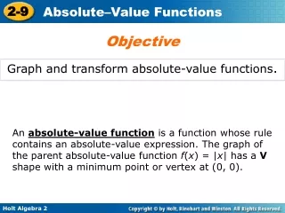 Graph and transform absolute-value functions .